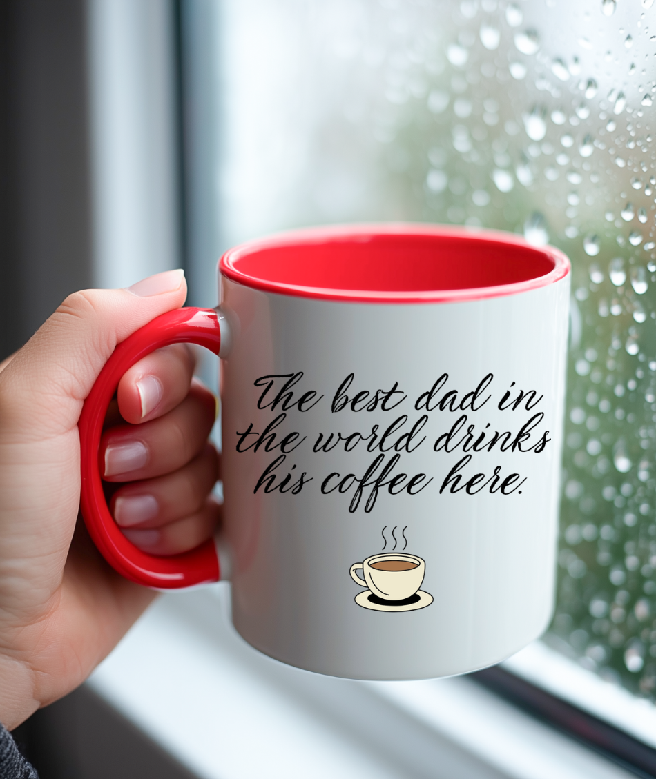 ☕ The Best Dad in the World Drinks His Coffee Here 💙 Funny Father’s Day Mug