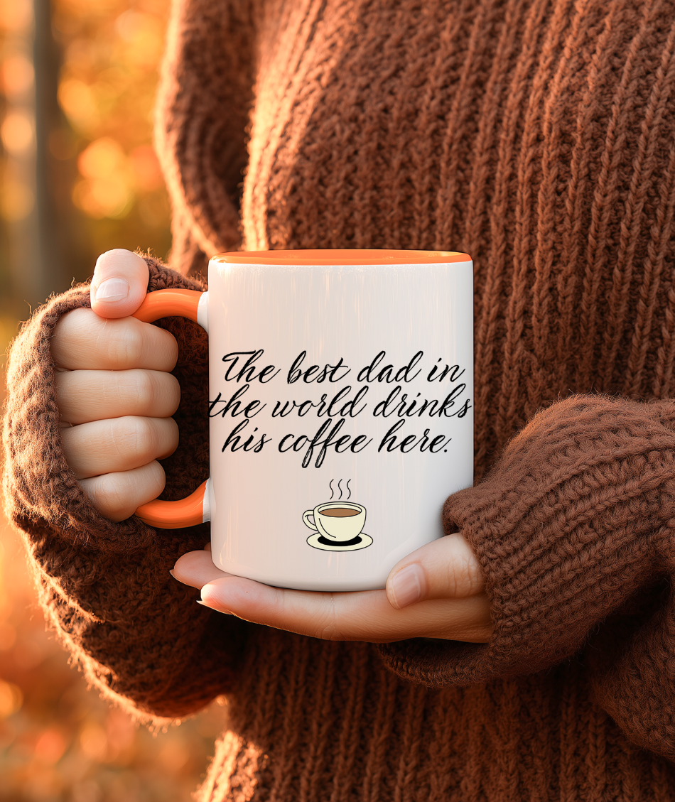 ☕ The Best Dad in the World Drinks His Coffee Here 💙 Funny Father’s Day Mug